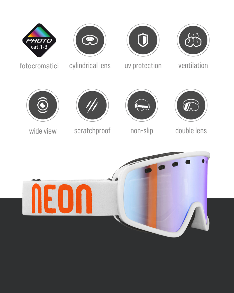 Neon Maschera FORCE - Black Fotocromatica Blue