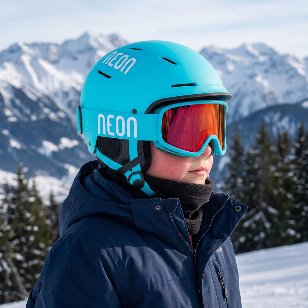 Neon Maschera Jolly - Cyan Fluo Specchiata Red S2