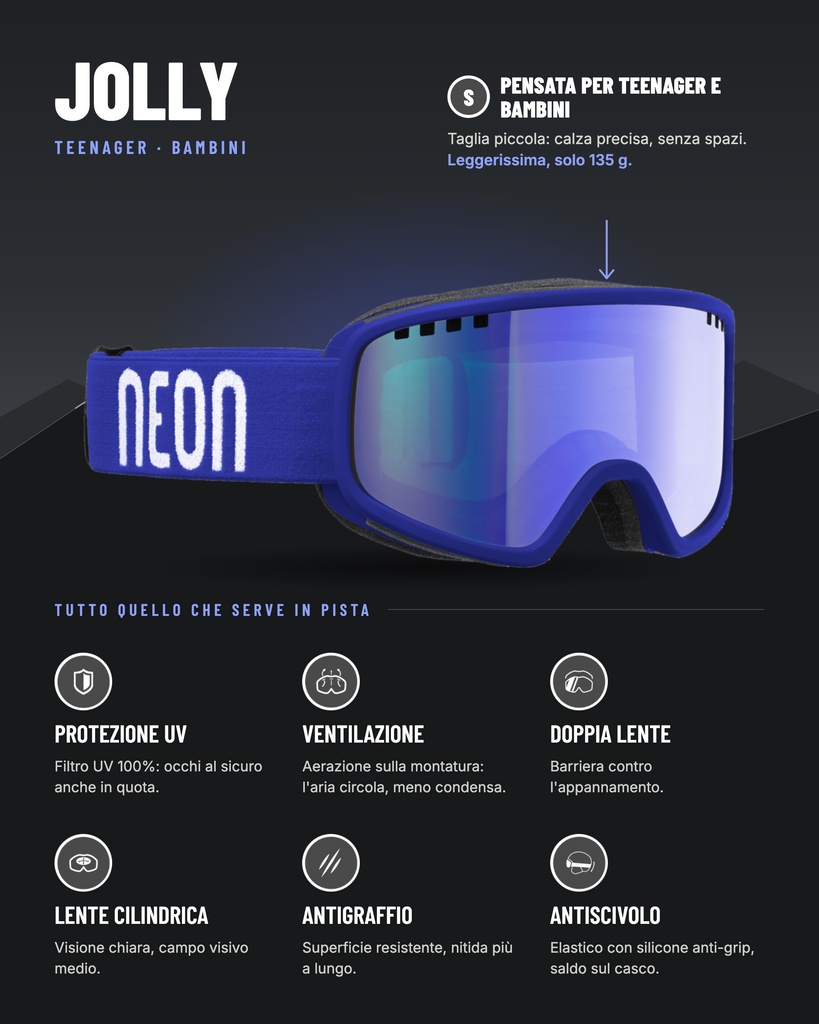 Neon Maschera Jolly - Blue Royal Specchiata Blue S2
