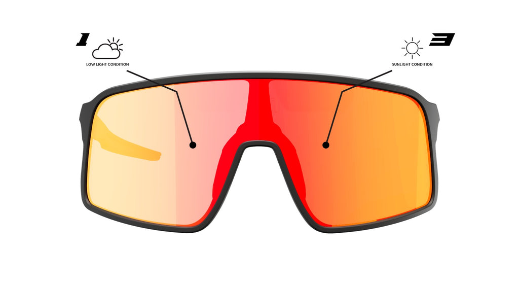 Neon Occhiale STRATUS - Black Fotocromatica Red