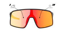 Load the image into the Gallery viewer, Neon Occhiale STRATUS - Black Fotocromatica Red