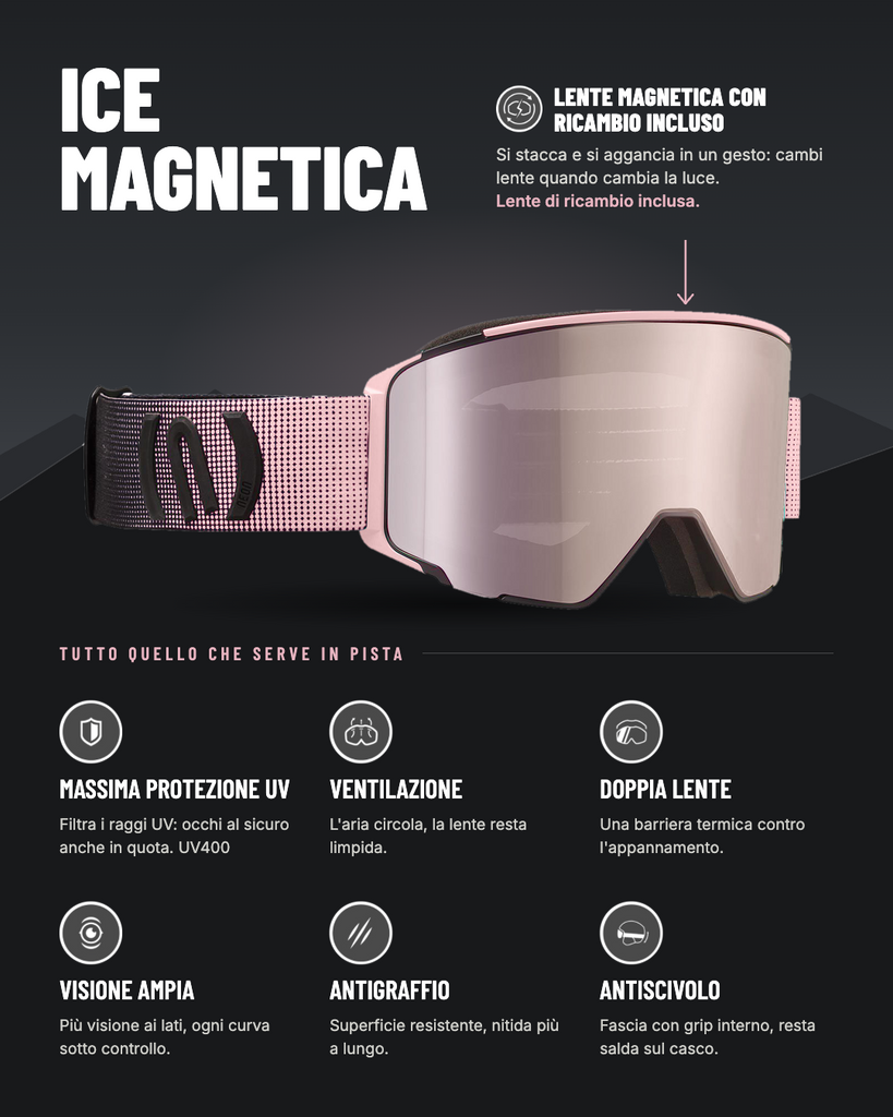 Neon Maschera Magnetica ICE - Light Pink Fotocromatica Violet