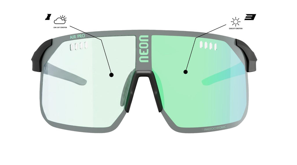 Neon Occhiale AIR PRO 2.0 - Black Fotocromatico Green