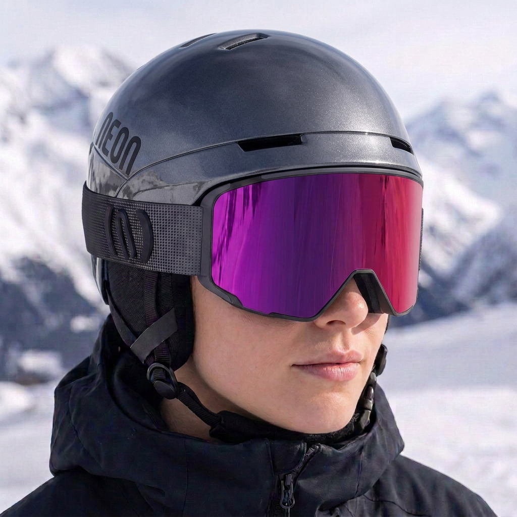 Donna con casco Summit Limited Edition Metal Gun, correzione in elaborazione