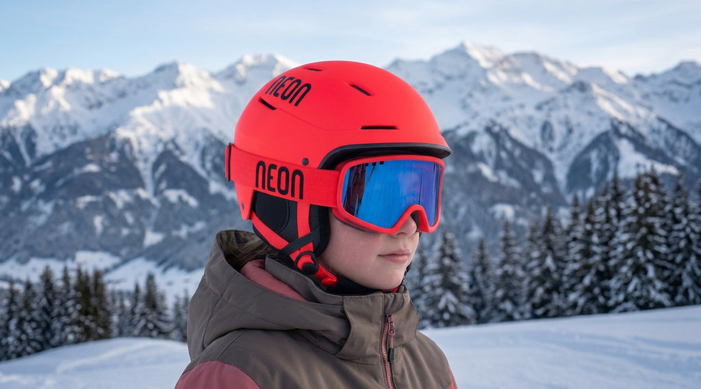 Neon Maschera Jolly - Red Fluo Specchiata Blue S2