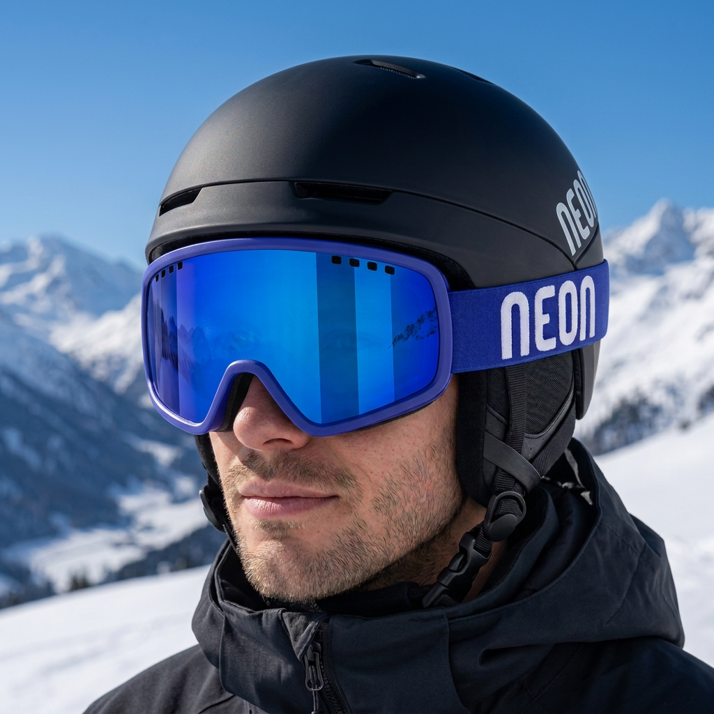 Neon Maschera da sci per occhiali da vista FORCE OTG - Blue Royal Fotocromatica Blue S1-3