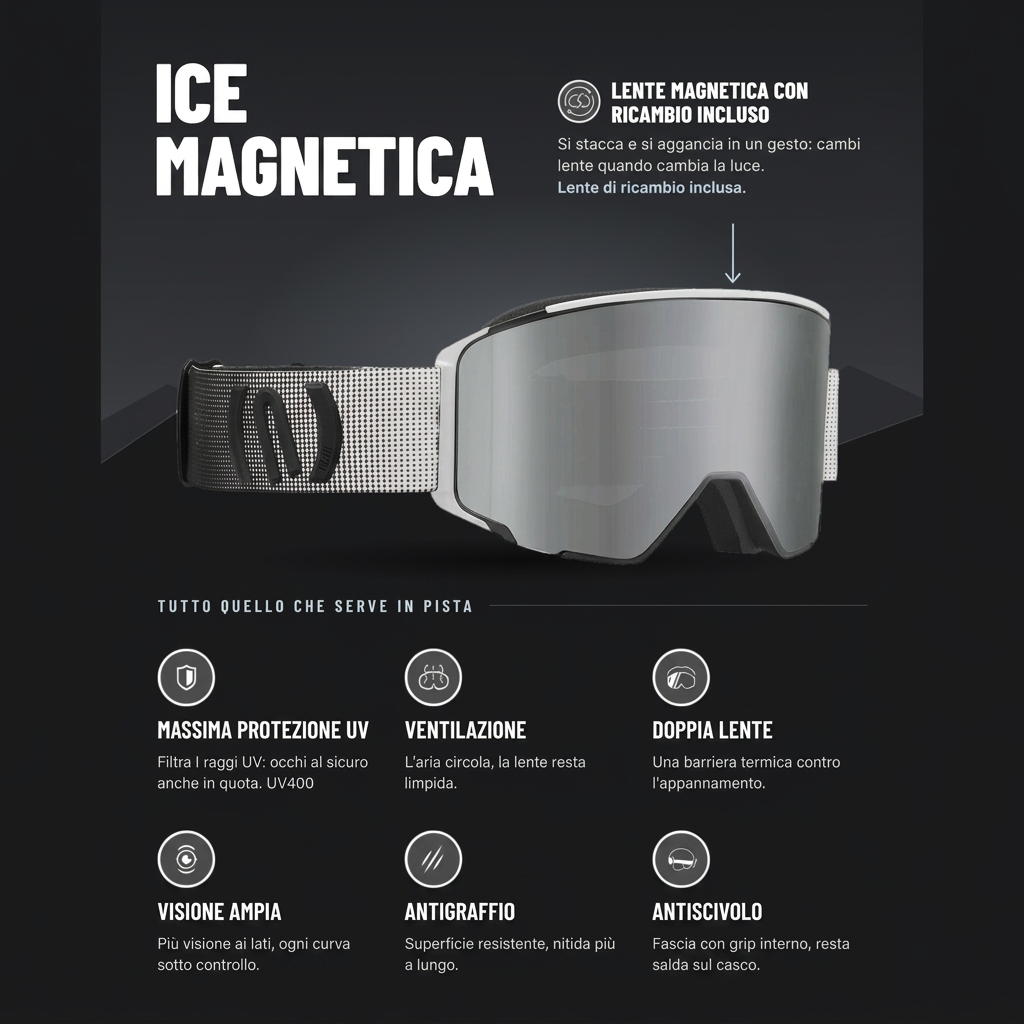 Scheda ICE Magnetica Silver in formato quadrato